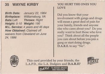 1997 Los Angeles Dodgers Police #NNO Wayne Kirby Back