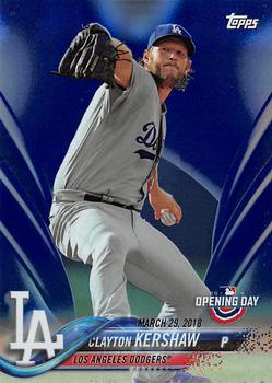 2018 Topps Opening Day - Opening Day Edition Blue Foil #1 Clayton Kershaw Front