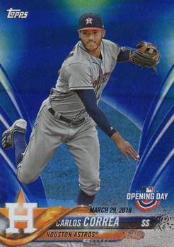 2018 Topps Opening Day - Opening Day Edition Blue Foil #7 Carlos Correa Front