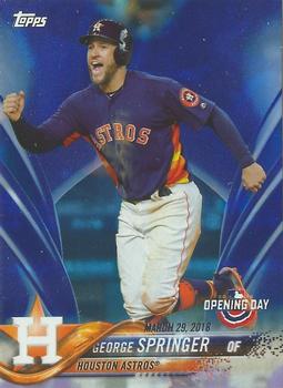 2018 Topps Opening Day - Opening Day Edition Blue Foil #48 George Springer Front
