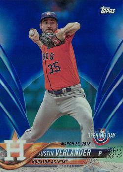 2018 Topps Opening Day - Opening Day Edition Blue Foil #52 Justin Verlander Front