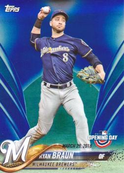 2018 Topps Opening Day - Opening Day Edition Blue Foil #62 Ryan Braun Front