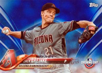2018 Topps Opening Day - Opening Day Edition Blue Foil #141 Zack Greinke Front