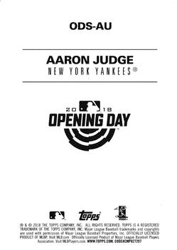 2018 Topps Opening Day - Opening Day Stars #ODS-AU Aaron Judge Back