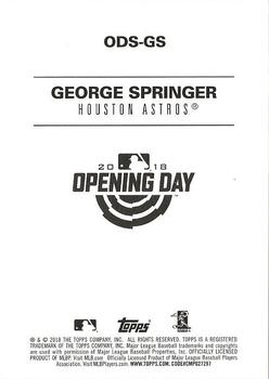 2018 Topps Opening Day - Opening Day Stars #ODS-GS George Springer Back