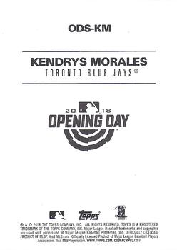 2018 Topps Opening Day - Opening Day Stars #ODS-KM Kendrys Morales Back