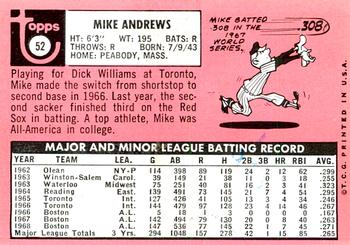 2018 Topps Heritage - 50th Anniversary Buybacks #52 Mike Andrews Back