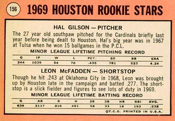 2018 Topps Heritage - 50th Anniversary Buybacks #156 Astros 1969 Rookie Stars Hal Gilson/ Leon McFadden Back