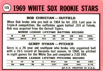 2018 Topps Heritage - 50th Anniversary Buybacks #173 White Sox 1969 Rookie Stars (Bob Christian / Gerry Nyman) Back