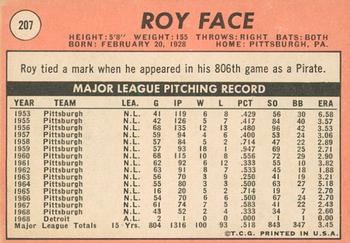 2018 Topps Heritage - 50th Anniversary Buybacks #207 Roy Face Back