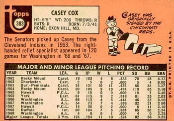 2018 Topps Heritage - 50th Anniversary Buybacks #383 Casey Cox Back