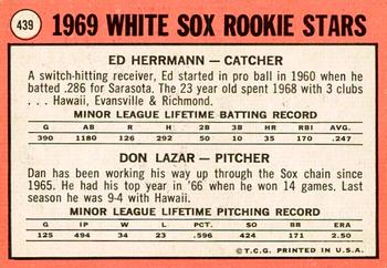 2018 Topps Heritage - 50th Anniversary Buybacks #439 White Sox 1969 Rookie Stars (Ed Herrmann / Dan Lazar) Back