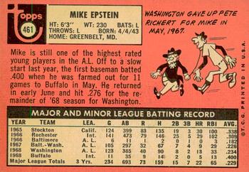 2018 Topps Heritage - 50th Anniversary Buybacks #461 Mike Epstein Back