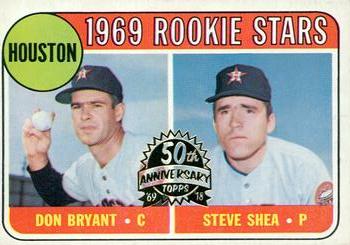 2018 Topps Heritage - 50th Anniversary Buybacks #499 Astros 1969 Rookie Stars Don Bryant / Steve Shea Front