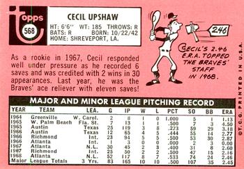 2018 Topps Heritage - 50th Anniversary Buybacks #568 Cecil Upshaw Back