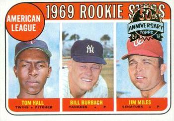 2018 Topps Heritage - 50th Anniversary Buybacks #658 A.L. 1969 Rookie Stars (Tom Hall / Bill Burbach / Jim Miles) Front