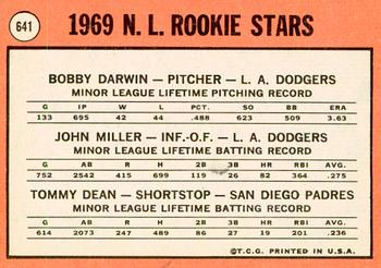 2018 Topps Heritage - 50th Anniversary Buybacks #641 National League 1969 Rookie Stars Bobby Darwin / John Miller / Tommy Dean Back