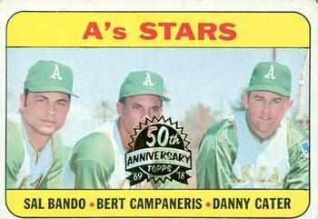 2018 Topps Heritage - 50th Anniversary Buybacks #556 A's Stars Front