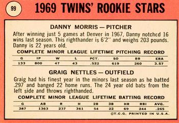 2018 Topps Heritage - 50th Anniversary Buybacks #99 Twins 1969 Rookie Stars (Danny Morris / Graig Nettles) Back