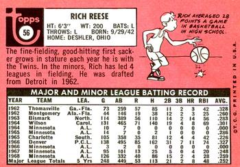 2018 Topps Heritage - 50th Anniversary Buybacks #56 Rich Reese Back