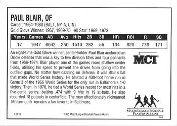 1995 MCI MLBPA Ambassadors of Baseball #5 Paul Blair Back