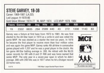 1995 MCI MLBPA Ambassadors of Baseball #8 Steve Garvey Back