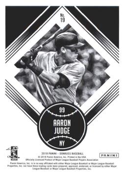 2018 Donruss - Career Stat Line #19 Aaron Judge Back