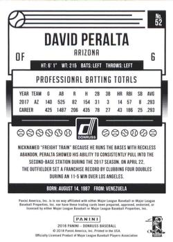 2018 Donruss - Career Stat Line #52 David Peralta Back