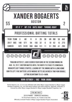 2018 Donruss - Career Stat Line #67 Xander Bogaerts Back