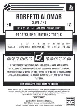 2018 Donruss - Career Stat Line #100 Roberto Alomar Back
