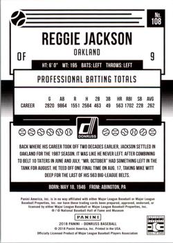 2018 Donruss - Career Stat Line #108 Reggie Jackson Back