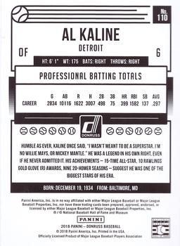 2018 Donruss - Career Stat Line #110 Al Kaline Back