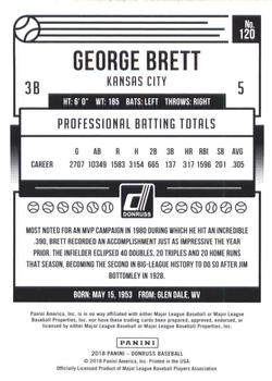2018 Donruss - Career Stat Line #120 George Brett Back