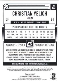 2018 Donruss - Career Stat Line #132 Christian Yelich Back