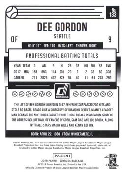 2018 Donruss - Career Stat Line #133 Dee Gordon Back