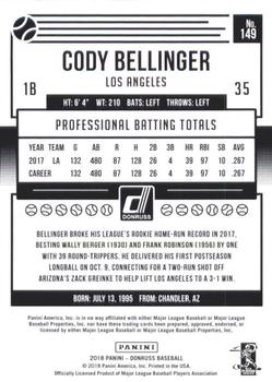 2018 Donruss - Career Stat Line #149 Cody Bellinger Back