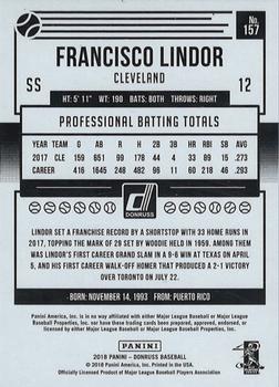 2018 Donruss - Career Stat Line #157 Francisco Lindor Back
