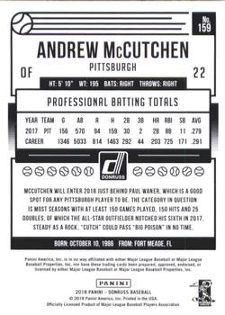 2018 Donruss - Career Stat Line #159 Andrew McCutchen Back