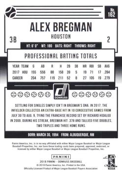2018 Donruss - Career Stat Line #162 Alex Bregman Back