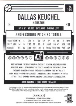2018 Donruss - Career Stat Line #164 Dallas Keuchel Back