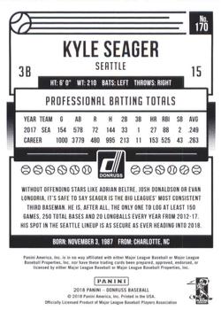2018 Donruss - Career Stat Line #170 Kyle Seager Back