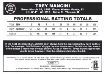 2018 Donruss - Career Stat Line #224 Trey Mancini Back