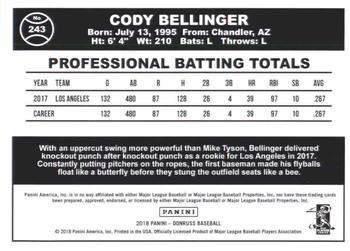 2018 Donruss - Career Stat Line #243 Cody Bellinger Back