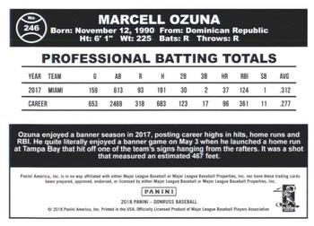 2018 Donruss - Career Stat Line #246 Marcell Ozuna Back