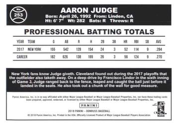 2018 Donruss - Career Stat Line #253 Aaron Judge Back