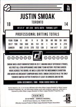 2018 Donruss - Game Day Stat Line #66 Justin Smoak Back