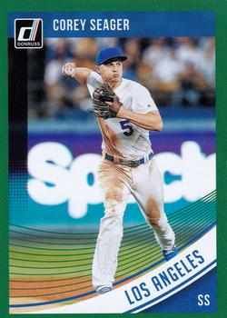 2018 Donruss - Holo Green #158 Corey Seager Front