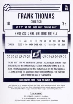 2018 Donruss - Season Stat Line #87 Frank Thomas Back