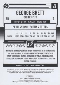 2018 Donruss - Season Stat Line #120 George Brett Back