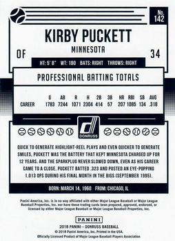2018 Donruss - Season Stat Line #142 Kirby Puckett Back
